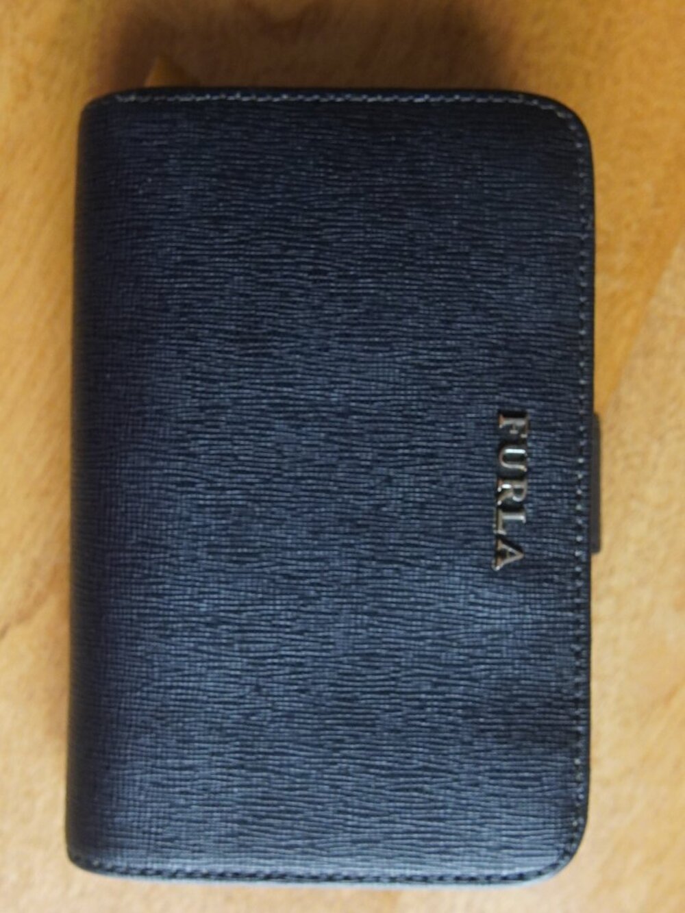 Furla Black Saffiano Leather Bifold Wallet Italy